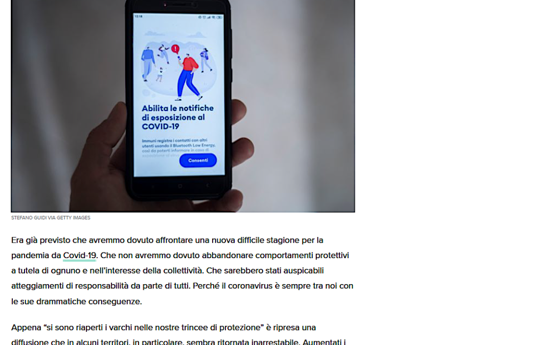 Huffington Post 5.10.2020 | Scaricare App Immuni, segno di responsabilità e altruismo