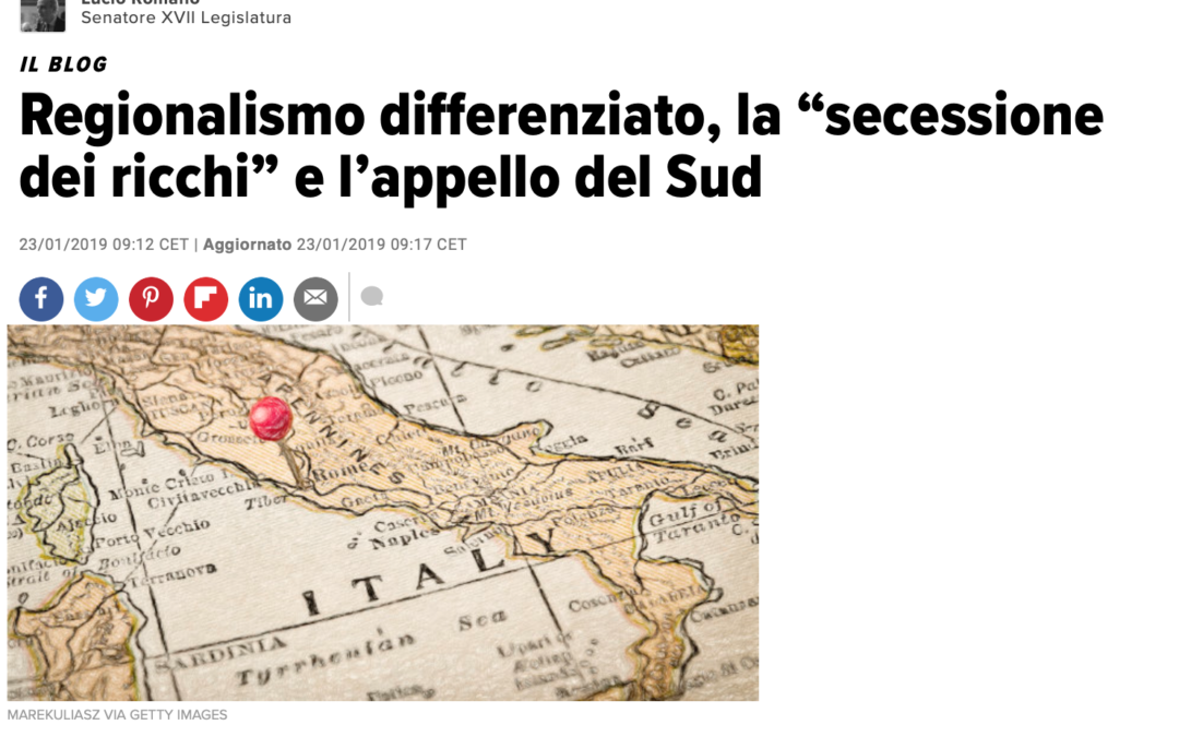 Huffington Post 23.1.2019 | Regionalismo differenziato, la “secessione dei ricchi” e l’appello del Sud