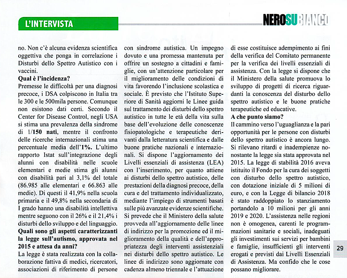 2018 (9c)-NeroSuBianco-Autismo. Cammino verso uguaglianza ancora lungo 2 (15.4.2018)