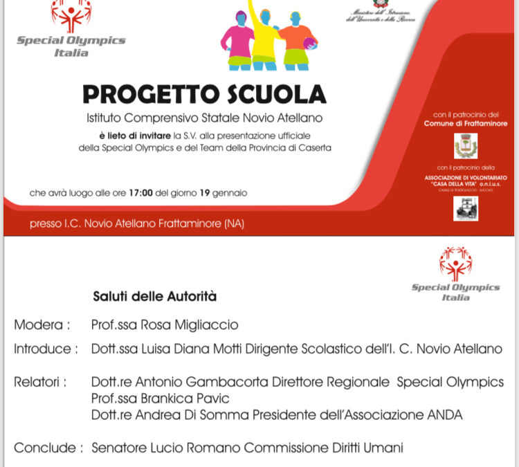 Frattaminore (NA) 19.01.2018 | Special Olympics Italia. Progetto Scuola