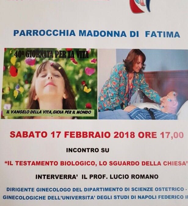 Ariano Irpino (Av) 17.02.2018 | Biotestamento, lo sguardo della Chiesa