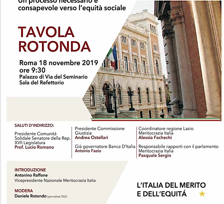 Roma 18.11.2019 | Il “merito” nelle Istituzioni