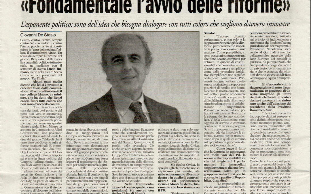 Caserta In 22.6.2014 | Fondamentale l’avvio delle riforme