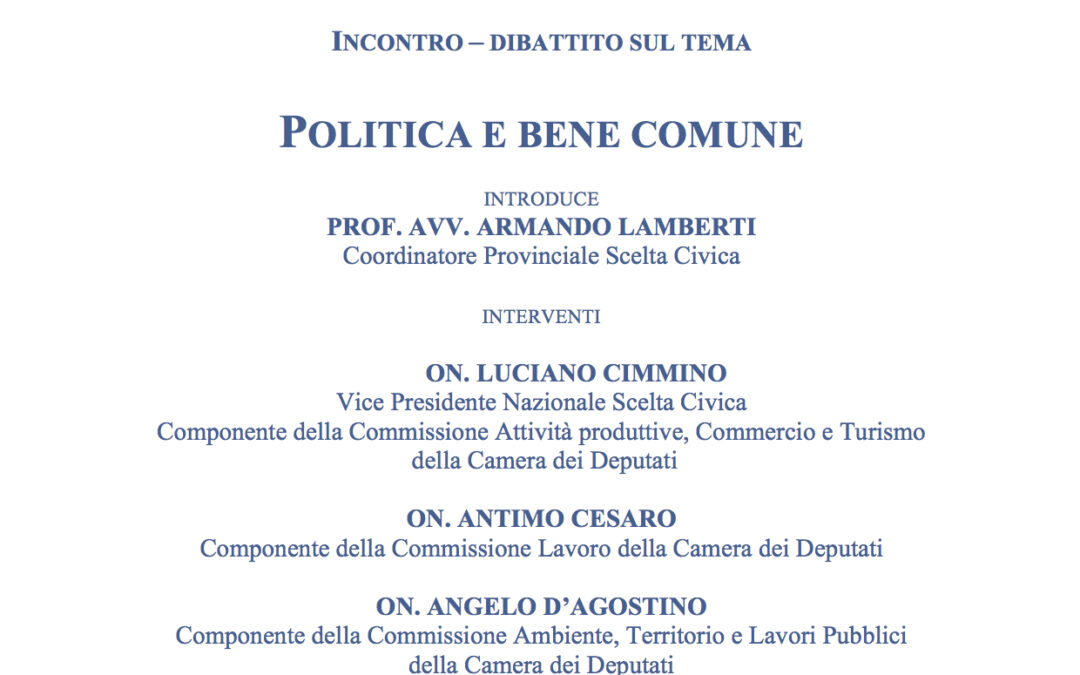 Cava de Tirreni (Sa) 23.9.2013 | Politica e bene comune