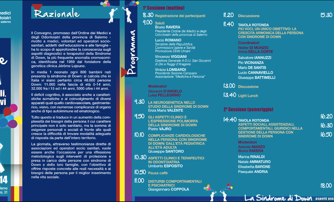Salerno 29.4.2014 | La sindrome di Down: aspetti assistenziali, sociali e organizzativi