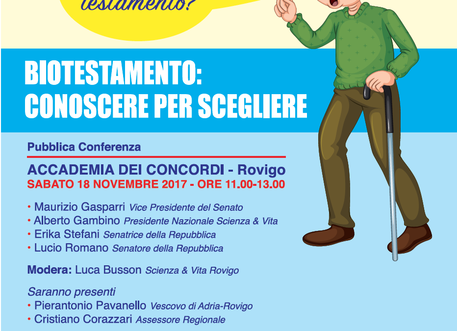 Rovigo 18.11.2017 | Biotestamento: conoscere per scegliere