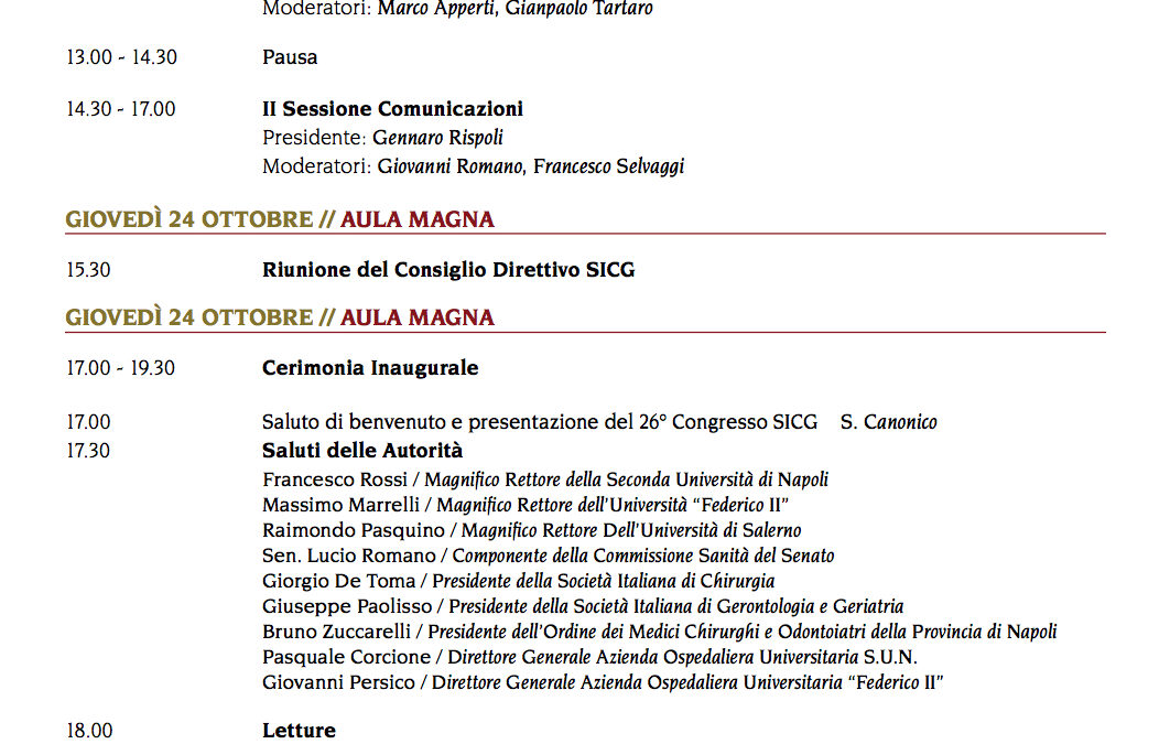 Napoli 24.10.2013 | Congresso SICG