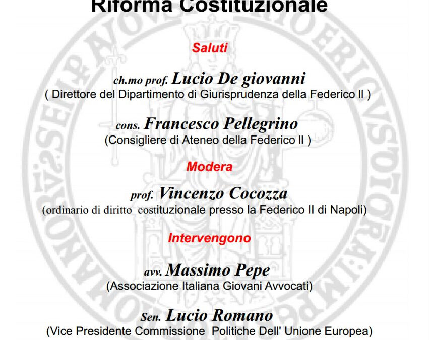 Napoli 8.11.2016 | Riforma Costituzionale