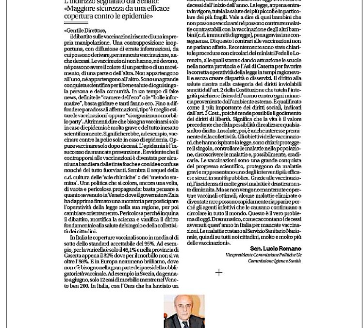 Il Matttino 12.09.2017 | Romano: “Il diritto – dovere di vaccinarsi”