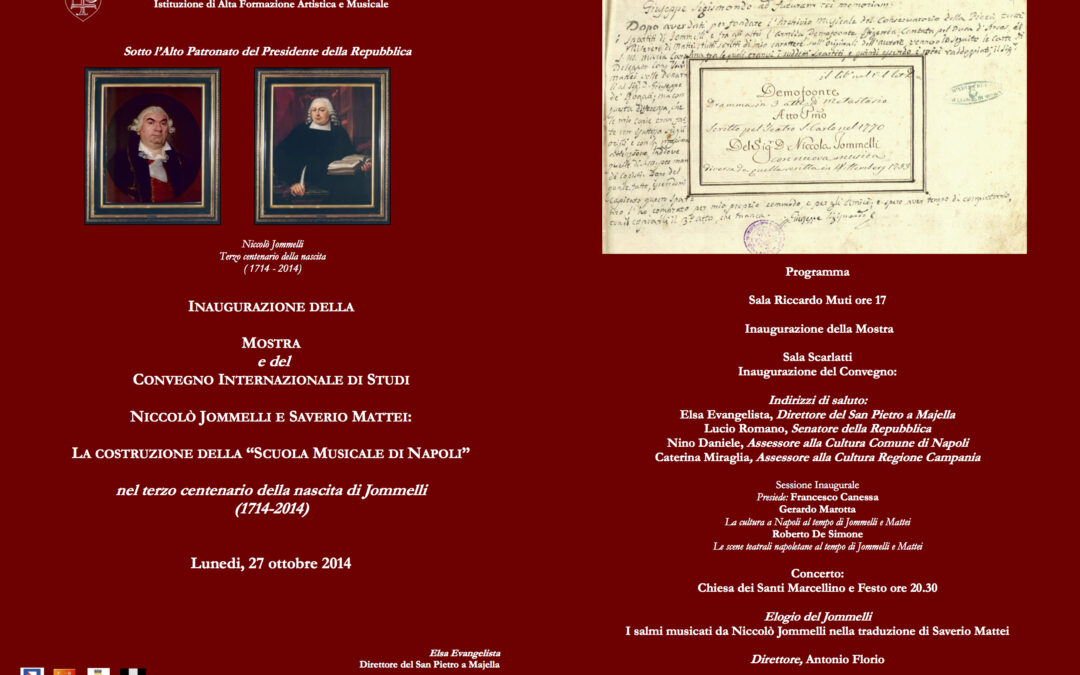 Napoli 27.10.2014 | Inaugurazione della Mostra e del Convegno su Niccolò Jommelli