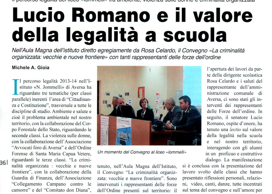NeroSuBianco 25.5.2014 | Lucio Romano e il valore della legalità a scuola