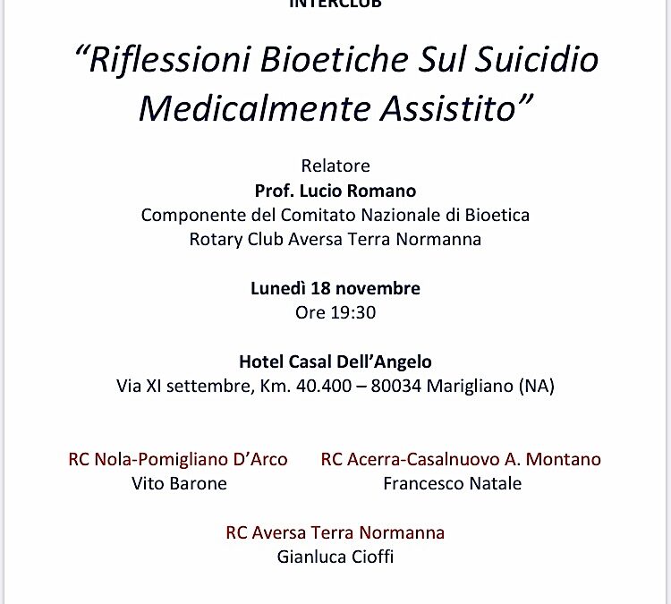 Marigliano (Na) 18.11.2019 | Riflessioni bioetiche sul suicidio medicalmente assistito