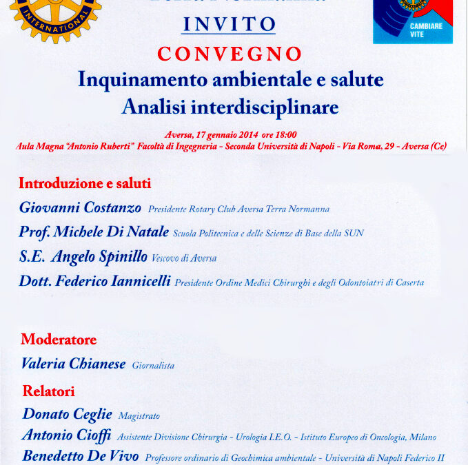 Aversa 17.1.2014 | Inquinamento ambientale e salute. Analisi interdisciplinare