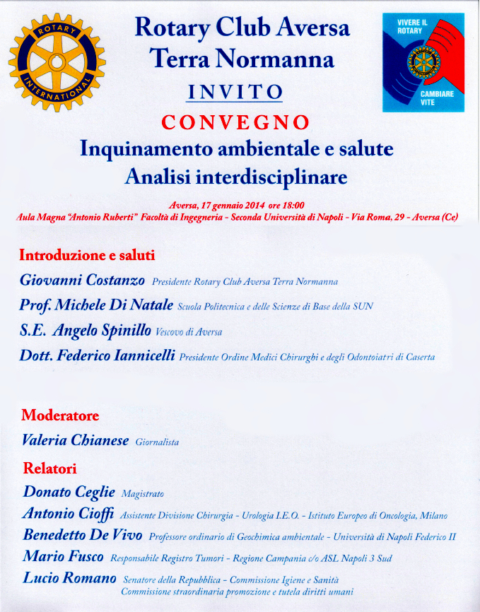 Aversa 17.1.2014 | Inquinamento ambientale e salute. Analisi interdisciplinare