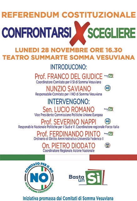 Somma Vesuviana 28.11.2016 |Referendum Costituzionale: confrontarsi per scegliere