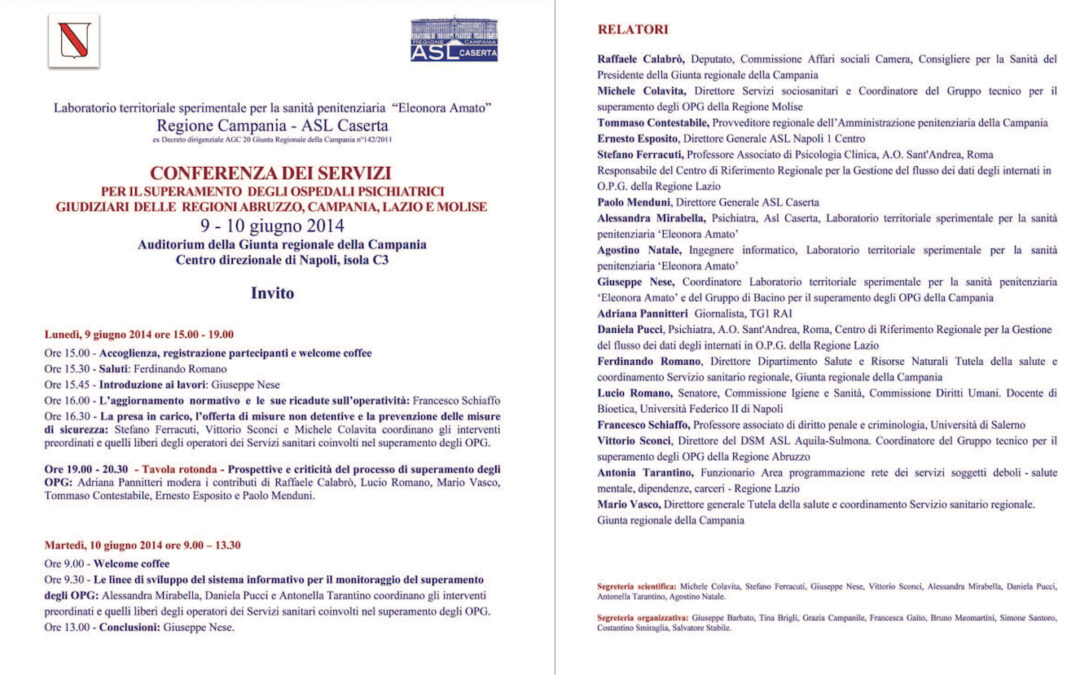 Napoli 9.6.2014 | Conferenza dei Servizi per il superamento OPG