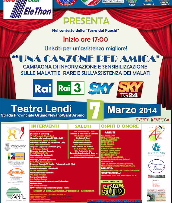 Sant’Arpino 7.3.2014 | Una canzone per amica: malattie rare e assistenza dei malati
