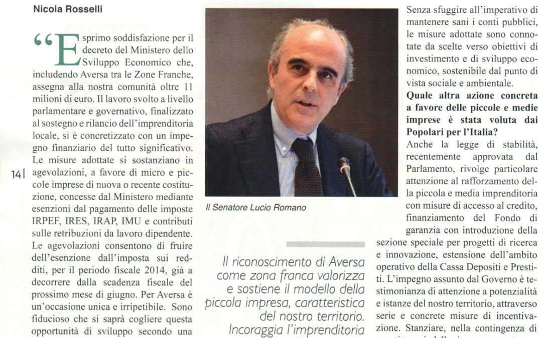 NeroSuBianco 16.2.2014 | Lucio Romano, un grande lavoro per la zona franca