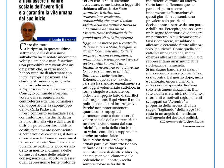 Avvenire 16.10.2018 | Sempre dimenticata la tutela della maternità