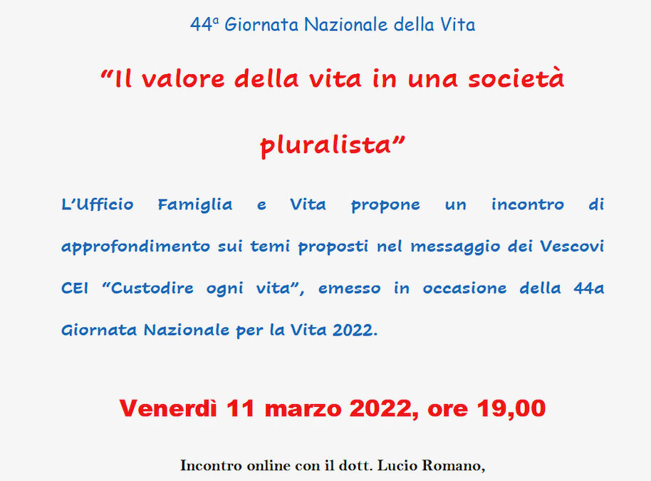 Il valore della vita in una società pluralista