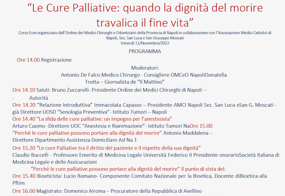 Le cure palliative: quando la dignità del morire travalica il fine vita