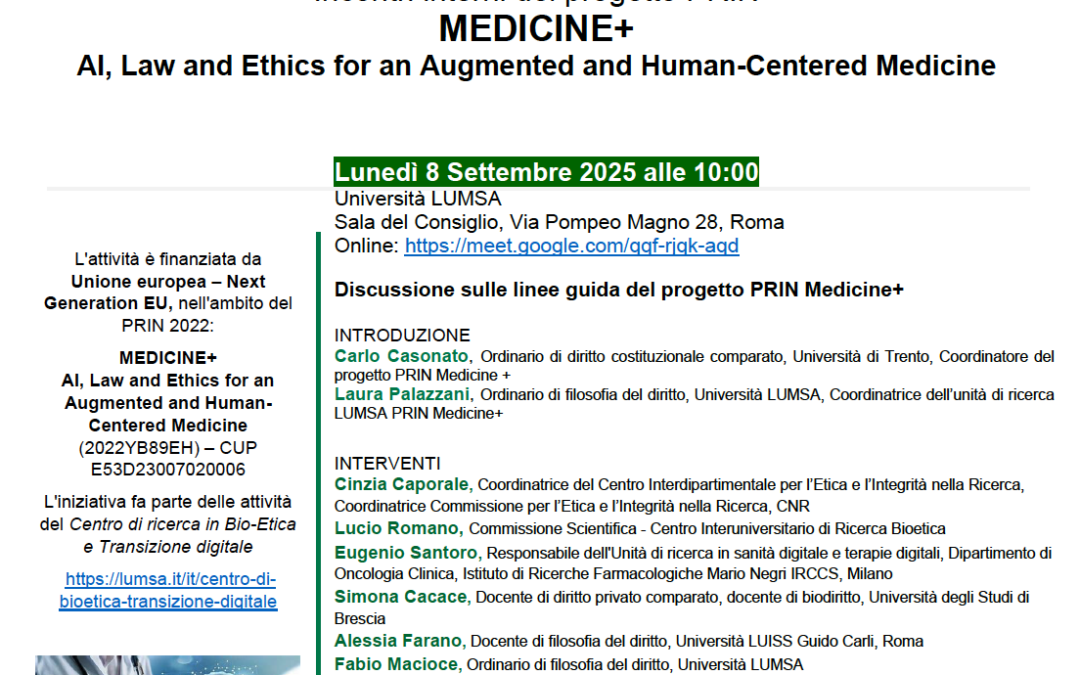 AI, Law and Ethics for an Augmented and Human-Centered Medicine