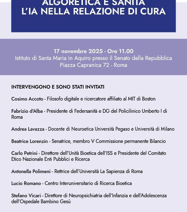 Algoretica e sanità: l’IA nella relazione di cura